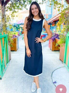 Lucy Rose By Entro Navy Shira Dress Size S NWT $ 64